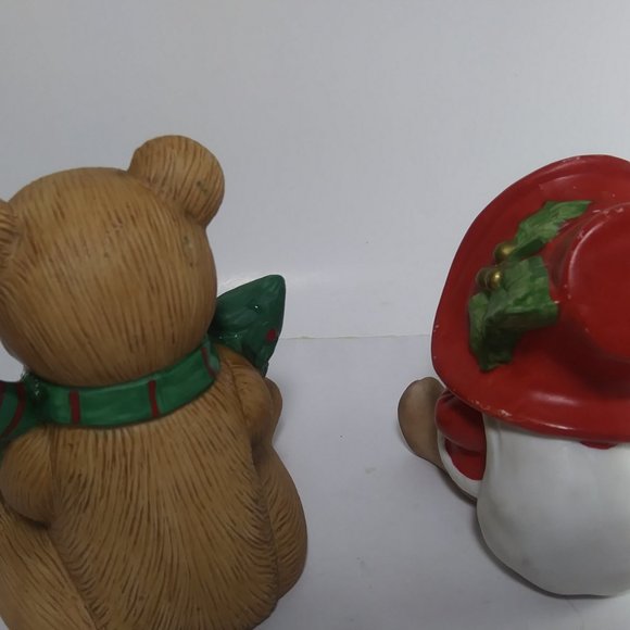 Vintage Holiday ceramic bears by Homco Japan - Picture 9 of 14